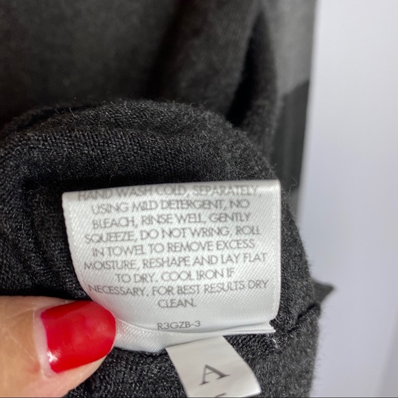 Eileen Fisher Grey Stripe Stretch Knit Cardigan - Picture 7 of 8